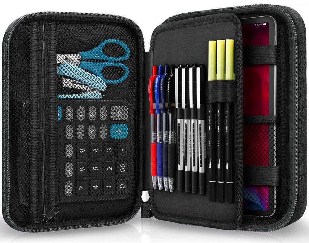 Zannaki Big Capacity Storage Pouch Marker Pen 10.5 x 7.9 x 1.3 inches, Black