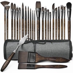 26pcs Professional Paint Brush Set – High-Grade Series Synthetic Nylon Paint …