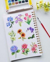 Watercolor Workbook, Water Coloring Book for Adult 10.2 x 6.9 inches, white