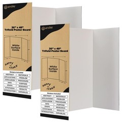 White Trifold Presentation Board 36″ x 48″ (Pack of 2) Self-Adhesive Science …