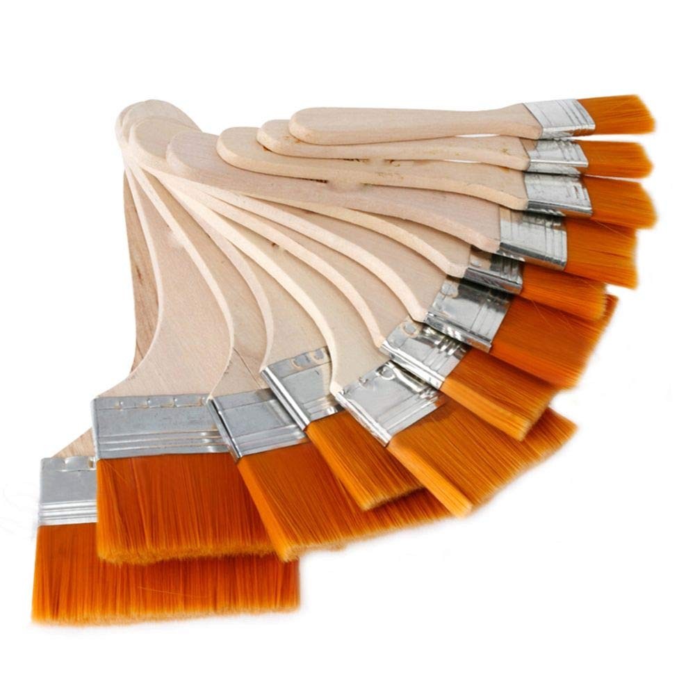Set of 12 Art Paint Brushes Assorted Sized Nylon Painting Brushes with Wooden…