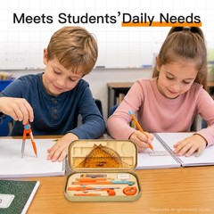 YPLUS Geometry Set for Students, Compass Drawing Tool with Metal Case, Math P…