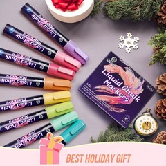 Chalk Markers – Pastel 8 Colors, Water-Based Non-Toxic Liquid Chalk Markers E…