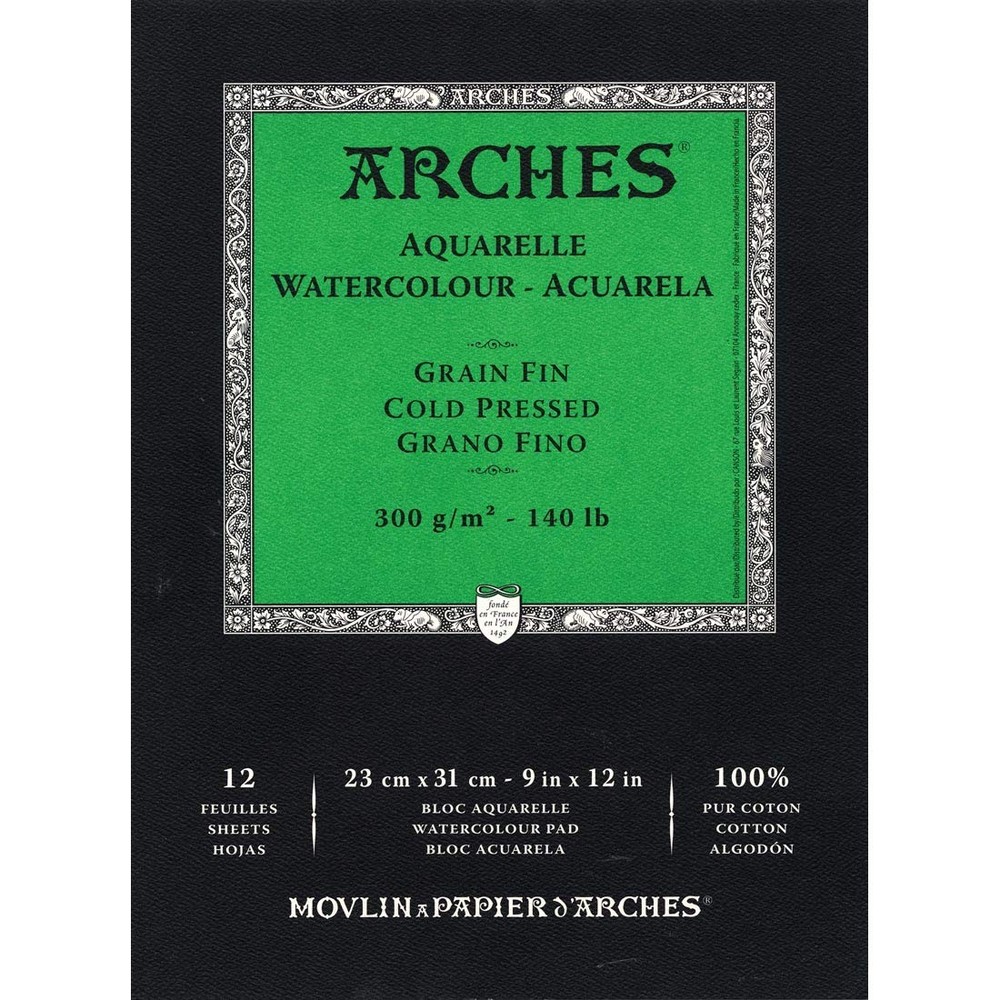 Arches Watercolor Paper Pad 140 pound Cold Press 9×12