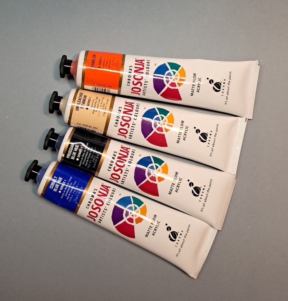 Artists’ Jo Sonja Matte Flow Acrylics 75ml in tubes Pack of four