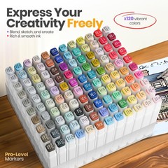 JACK BROWN 120 Colors Alcohol Markers Set with Fine Chisel Dual Tip –