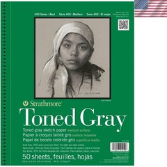 50-Page 400 Series Toned Gray Sketch Pad for Professional Drawing & Illustration