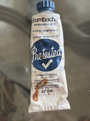 Grumbacher Manganese Blue PB33 (P131) 37ml Vintage Oil Paint Used (277BME)
