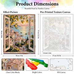 Lemon Tree Paint by Numbers Kit for Adults, Window View Landscape DIY Acrylic…
