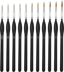 Fine Detail Paint Brushes Set 11Pcs, Miniature Painting Brushes Kit for Oil, Acr