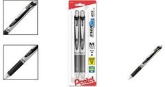 EnerGel RTX Retractable Gel Pen, 0.7mm, Black Ink, Pack of 2 – Stylish Writing