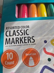 Pen+Gear Assorted Colors Classic Markers, 10 Count Nontoxic Broad Line