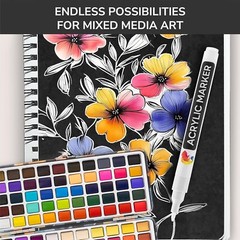 Zenacolor Set of 5 White Acrylic Paint Pen Markers – Fine Tip for Precision