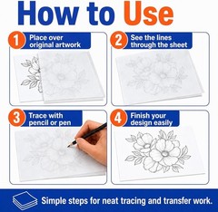 Tracing Paper for Drawing Trace Transfer Paper – 150 Sheets White Translucent
