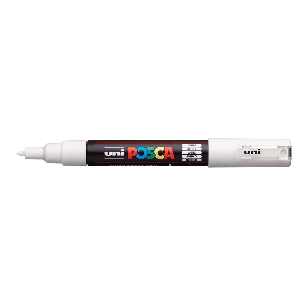 Mitsubishi Pencil Posca Extra Fine Point Water-Based Pigment Marker, White, PC1M