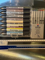 2x Marker Sets LETRASET Twin-tip Perm PROMARKER/ edding OHP-Marker 152 non-Perm
