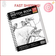 FIXSMITH 9″X12″ Sketch Book | 100 Sheets (68 lb/100gsm) Spiral Sketchbook | Acid