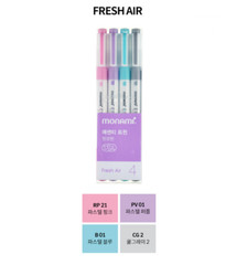 Monami Essenti Twin Pastel Color Highlighter Pen Marker 4color SET Chisel 2~4mm