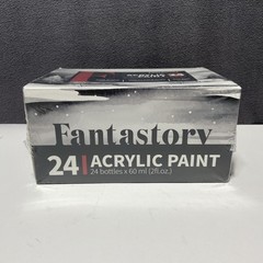 Fantastory Black Acrylic Paint 24 Bottles X 60ml (2fl oz) Arts & Crafts