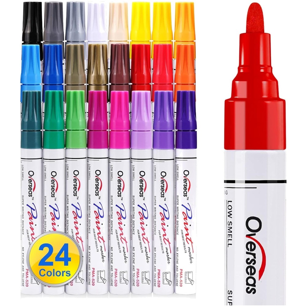 Oil Based Paint Pens – 24 Colors Waterproof Markers