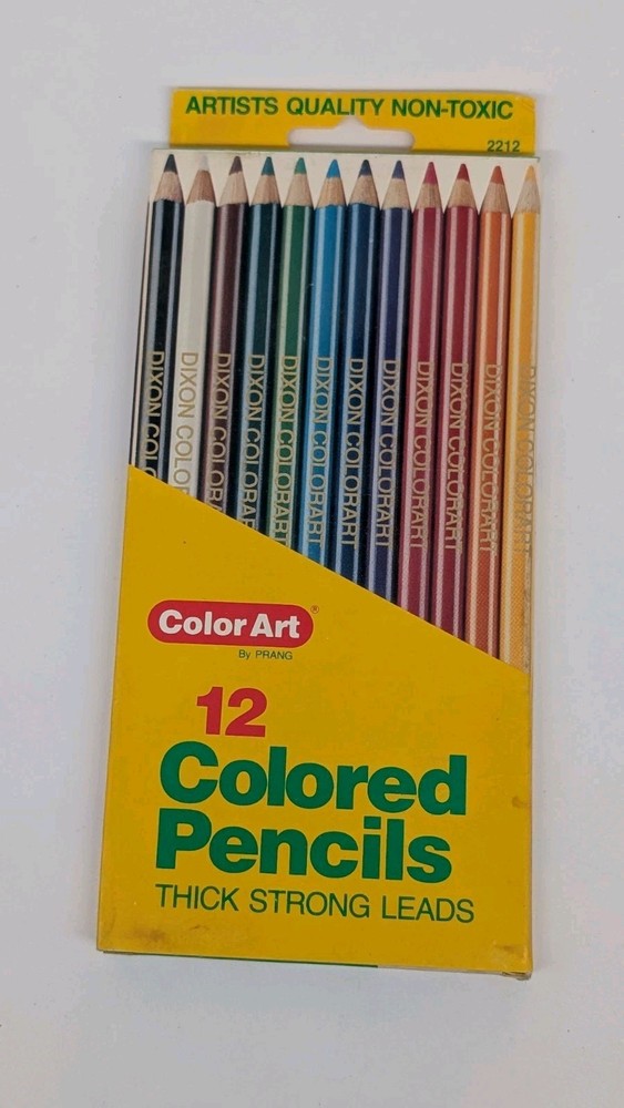 12 Prang Color Art Colored Pencils No. 2212 Vintage Dixon Ticonderoga NIB New