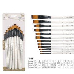 1 Set Nylon Wool Artist Paint Brushes For Watercolour Acrylic Gouache Tool
