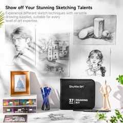 Professional Drawing Kit with Graphite Charcoal