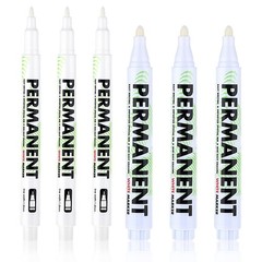 Sibba Acrylic White Paint Pens, 6 Pack White Permanent Marker with Extra Fine…