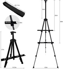 Adjustable 66-Inch Metal Art Easel Stand – Lightweight & Portable 4-Pack