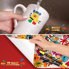 Overseas Paint Pens Paint Markers – 6 Colors Medium Tip Oil Based Paint Pens and