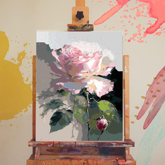 Xackcme Rose Paint by Numbers for Adults – Flower Paint by Number on Canvas