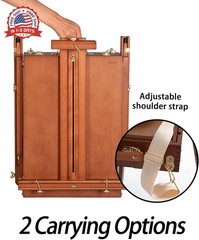 DJAR French Easel with Shoulder Strap, Adjustable Beech Wood Art Easel with Draw