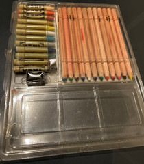 IKEA MÅLA Multicolor Pencil Set with Sharpener in Plastic Case