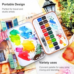 AUREUO Small Travel Watercolor Set – 18 Colors Portable Mini Water Color Kit …