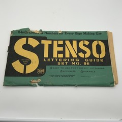 Stenso Lettering Guide Set No. 94 1954 – 4″ High Letters Numbers Vintage
