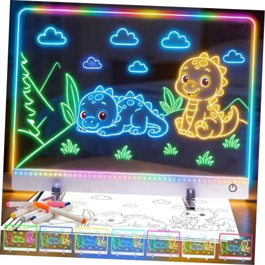 16.8-Inch Led Drawing Board for Kids: Rechargeable Lumiboard LED Drawing White