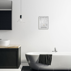 ‘Laundry Room Rules Family List’, Framed Giclee Art, Gray, 11 X 14 Inches, Easy