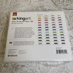 KingArt 445-48 PRO Dual TIP Brush & Fine Tip PENS, 48 Colors! New