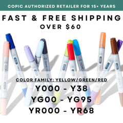 Y000-Y38 YG00-YG95 YR000-YR68 * COPIC Ciao Marker – U.S. Authorized Retailer