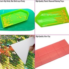 QYING 94PCS 5D Diamond Art Painting Tools and Accessories Kits,with 20 Plasti…