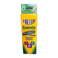 Vintage Crayola Metallic FX Colored Long Pencils New Unused Set 8