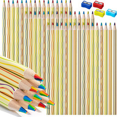 Rainbow Pencils, 48 Pack, 7 Color in 1 Rainbow Colored Pencil, Fun Pencils for K