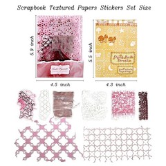 47 Sheets Pink Textured Scrapbook Paper Mesh Stickers for Junk Journal Crafts