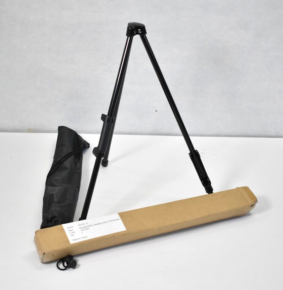 Deluxe Easel Desktop Unit 13.4″ Tall 1022385 AN-DE-13 Black Tripod Legs