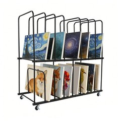 2 Tier Art Storage Rack 50 Lbs Capacity With Locking Wheels Rack For Classroom