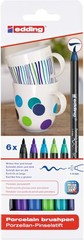 4200 Porcelain Brush Pen Set 6 Colors Cool Tones Ceramic Painting Supplies