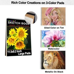 CwhaleCblu Art Drawing Set Supplies, Sketching Kit with Multicolor