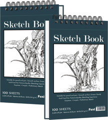 Small Sketchbook 5.5″ X 8.5″ – 2 Pack Top Spiral Mini Sketch Pad, Small Sketch B