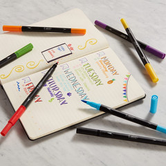 Intensity 2 in 1 Dual Tip Fineliner Pens, Fine Tip (0.7Mm) and Flexible Brush (3