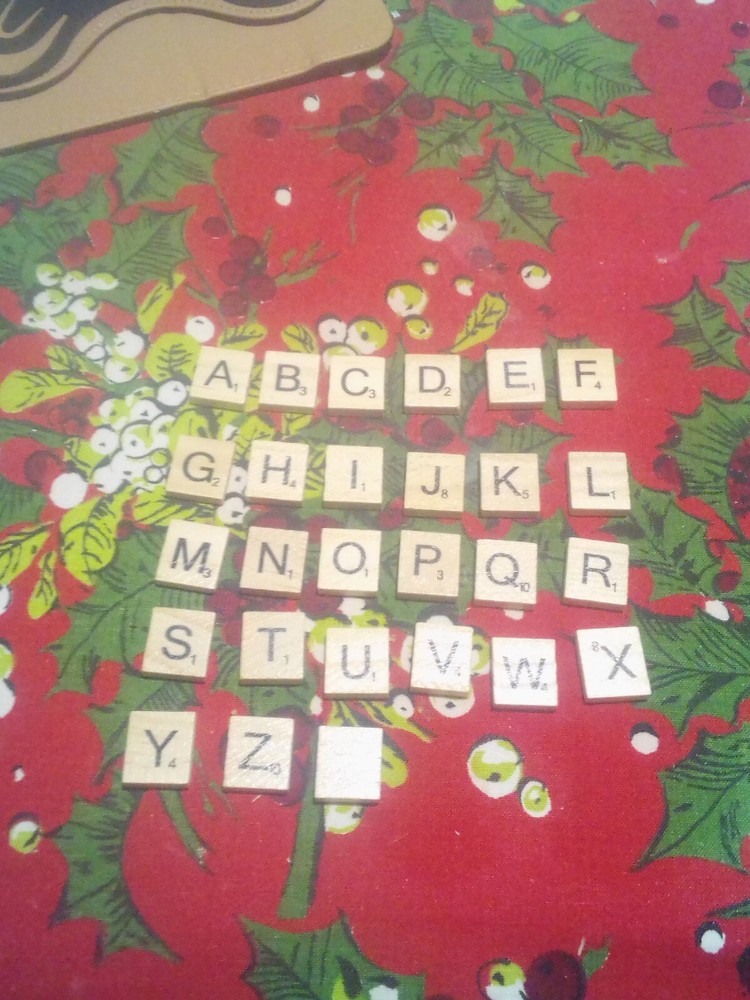 Scrabble Wood Tiles Pieces Letters Wooden Alphabet Game Crafts